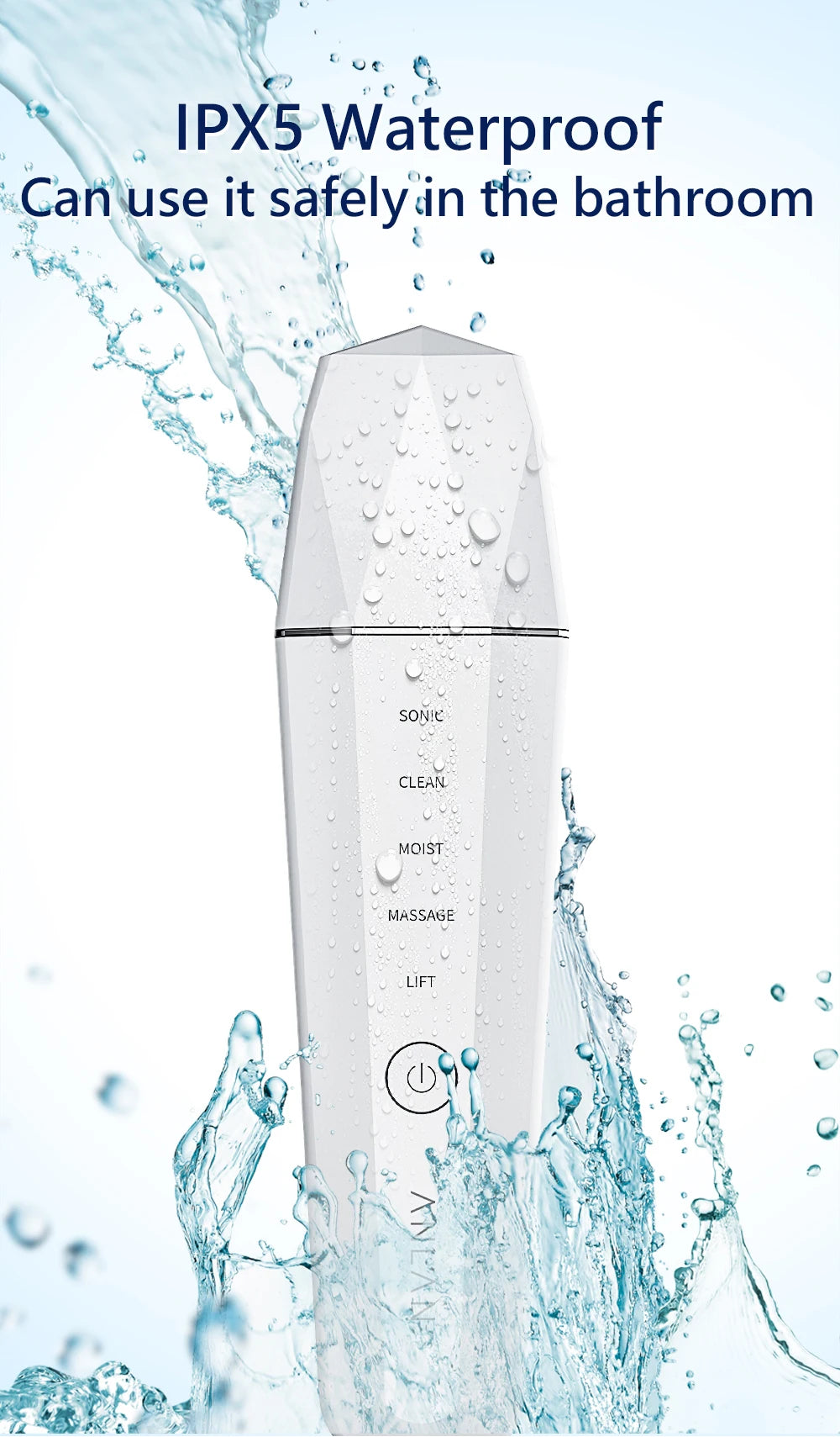 ANLAN Ultrasonic Skin Scrubber Ion Deep Face Cleaning 45℃ Heat EMS Facial Lifting Ultrasonic Cleaner Peeling Skin Care Device
