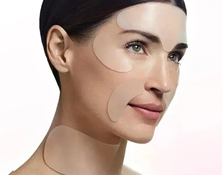 Reusable Silicone Wrinkle Removal Sticker Facial Lifting Strips Set Forehead Neck Line Remover Eye Patches Anti Aging Skin Pads