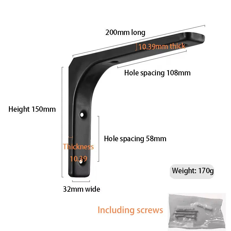 Floating Shelf Brackets Black and White Shelves for Shelves Wall Storage Kitchen Stand Bracket Support Hardware Home Improvement