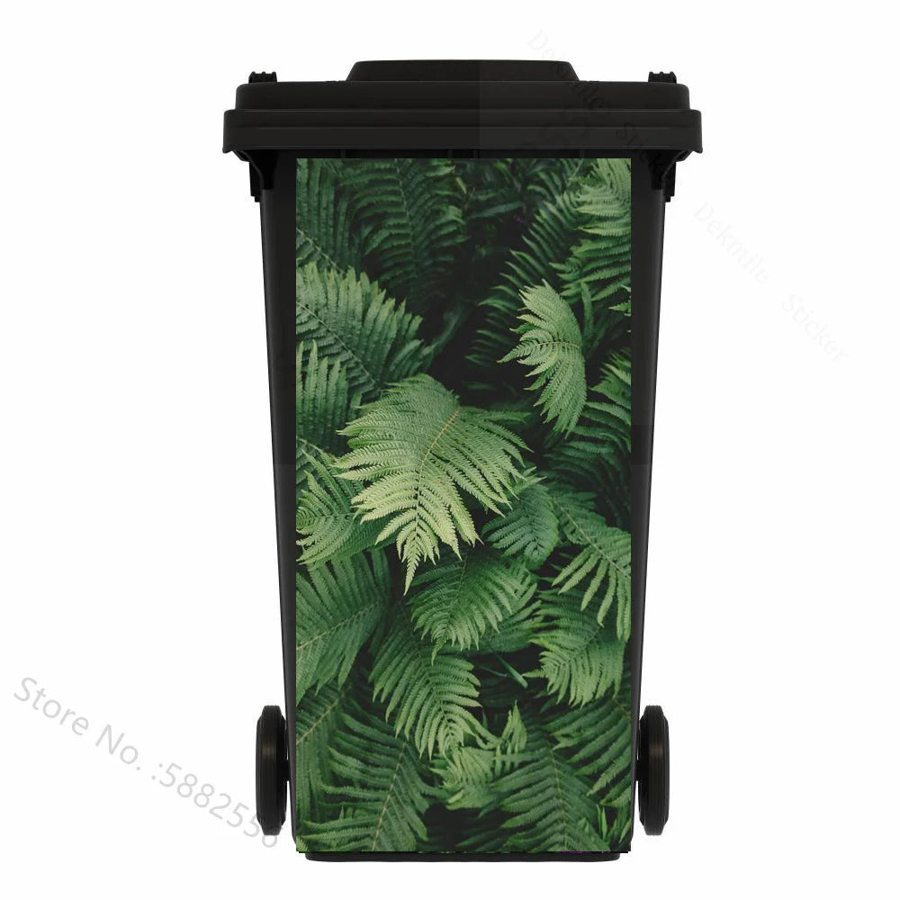 Custom Size Self-adhesive PVC Trash Can Sticker Waterproof Wallpaper Garbage Bin Renovation Cover Decal Mural For Kitchen Decor