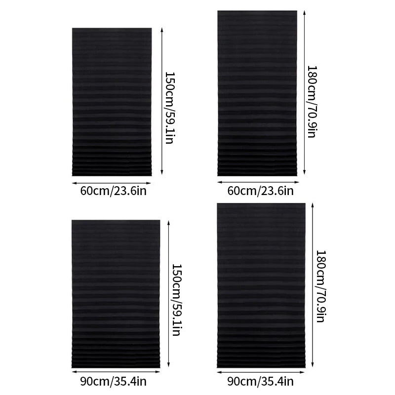 1pc Self-Adhesive Curtains Non-Woven Pleated Blinds Folding Curtains For Kitchen Balcony Bedroom Shades Blackout Curtains