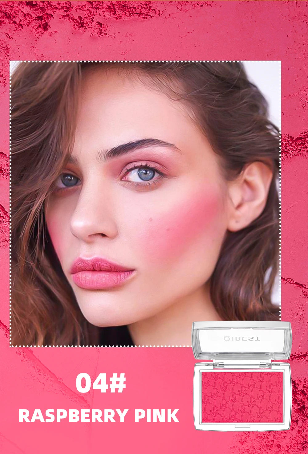 QIBEST Natural Cream Blush Palette Makeup Long-Lasting High Pigment Face Blusher Powder Facial Cheek Tint Rouge Women Cosmetics