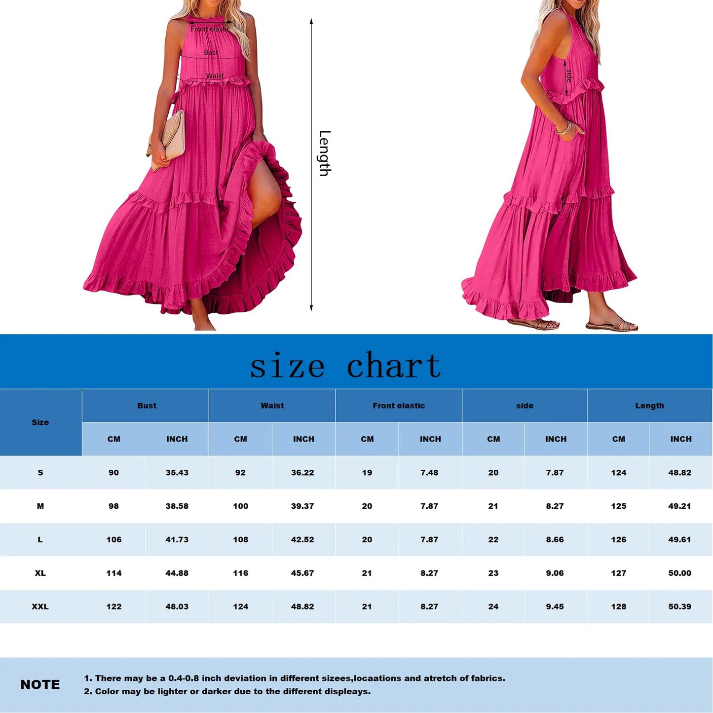 Women's Ruffled hem layered long dresses Summer Sleeveless backless dress Fashion Long Dress Big Swing Beach Dress vestidos