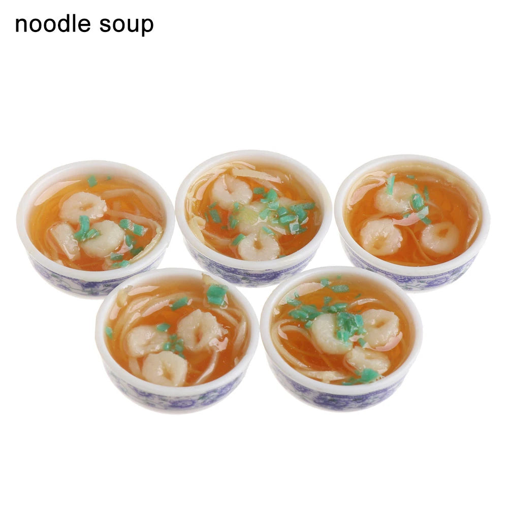 Miniature Dollhouse Chinese Rice Pastry Casserole Noodles Dessert Kitchen Toy Fake Food for 1/6 Doll Toys Dollhouse Decoration