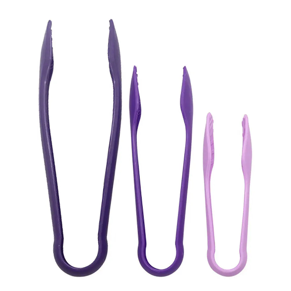 Silicone world 3pcs PP Food Tong Kitchen Tongs Non-slip Cooking Clip Clamp BBQ Salad Tools Kitchen Accessories Cake Food Clip