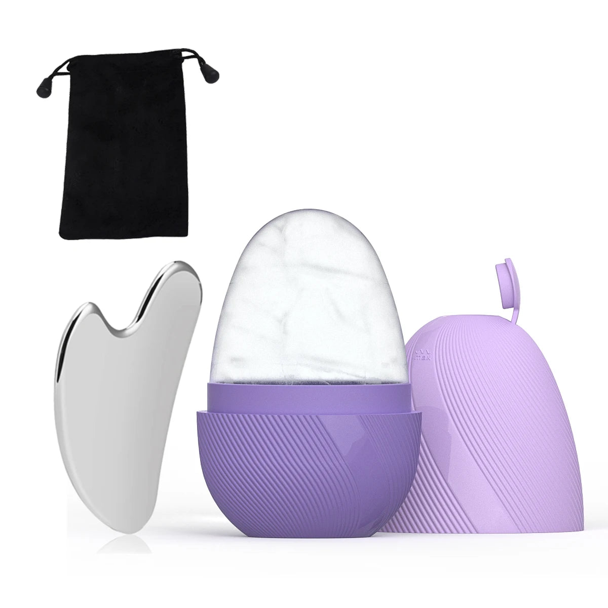 Ice Face Roller & Stainless Steel Gua Sha Tool Set, Facial Massager Ice Roller Skin Care Tool Beauty Set Lifting Contouring Tool
