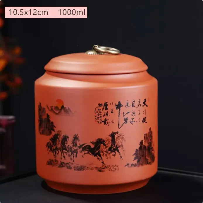 Antique Purple Clay Tea Caddy Nut Coffee Moisture-proof Jars Spice Airtight Container Home Storage Cans Kitchen Accessories