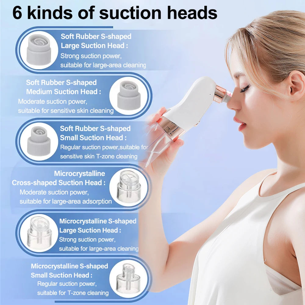 Rechargeable Blackhead Remover Vacuum Facial Pore Cleaner Electric Pimple Blackhead Cleaner Deep Dirt Cleaning Machine for Skin