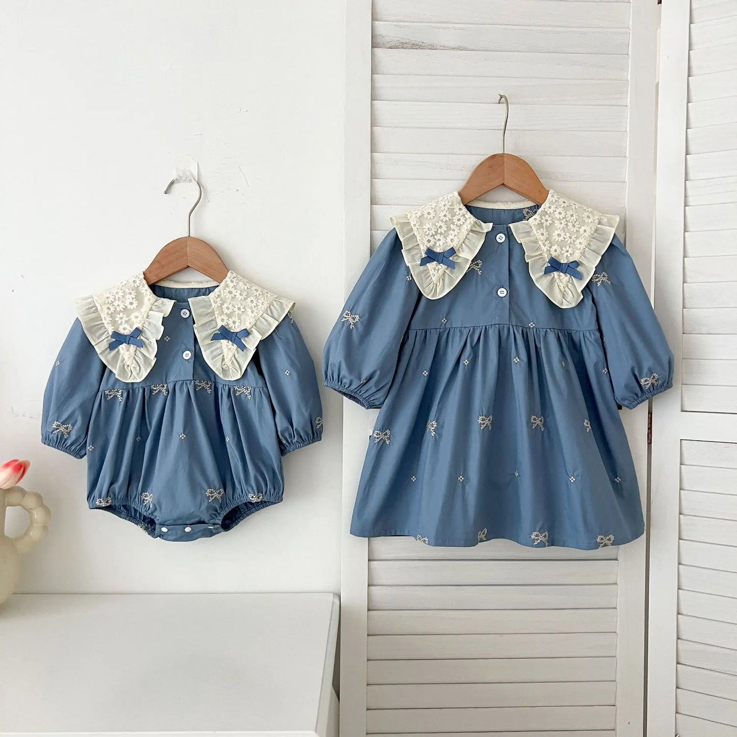 1-6Y Baby Girl Clothing Lace Autumn Casual Dresses Children Fashion Embroidery Sweet Princess Dress Long Sleeve Kids Party Dress