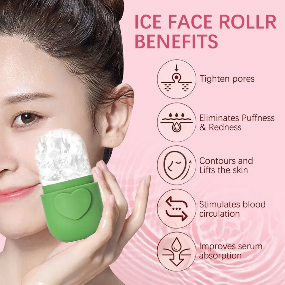 Silicone Ice Facial Roller Face Lifting Contouring Tools Ice Cube Trays Ice Globe Balls Eye Face Massager Beauty Skin Care Tools