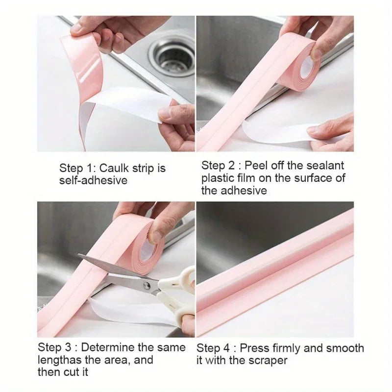 Multifunction Kitchen Self Adhesive Sealing Tape Bathroom Shower Bath Caulk Strip Waterproof Wall Sticker Sink Mold Proof Edge T