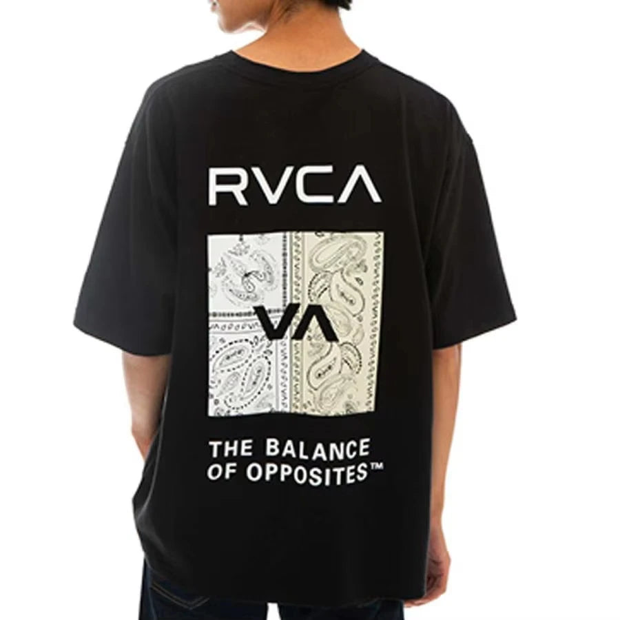 25 Summer New Dayline RVCA Surfboard Street Personality With Big Print Round Neck All Cotton Short Sleeve T-shirt Behind