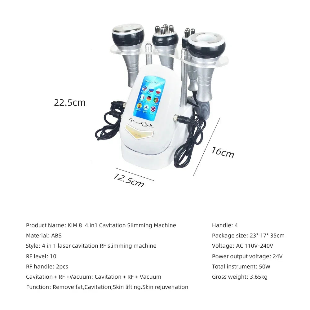 40K 3/4 IN 1 Cavitation Body Slimming Machine Facial Massager Skin Tighten Face Lifting Vacuum Suction Beauty Device