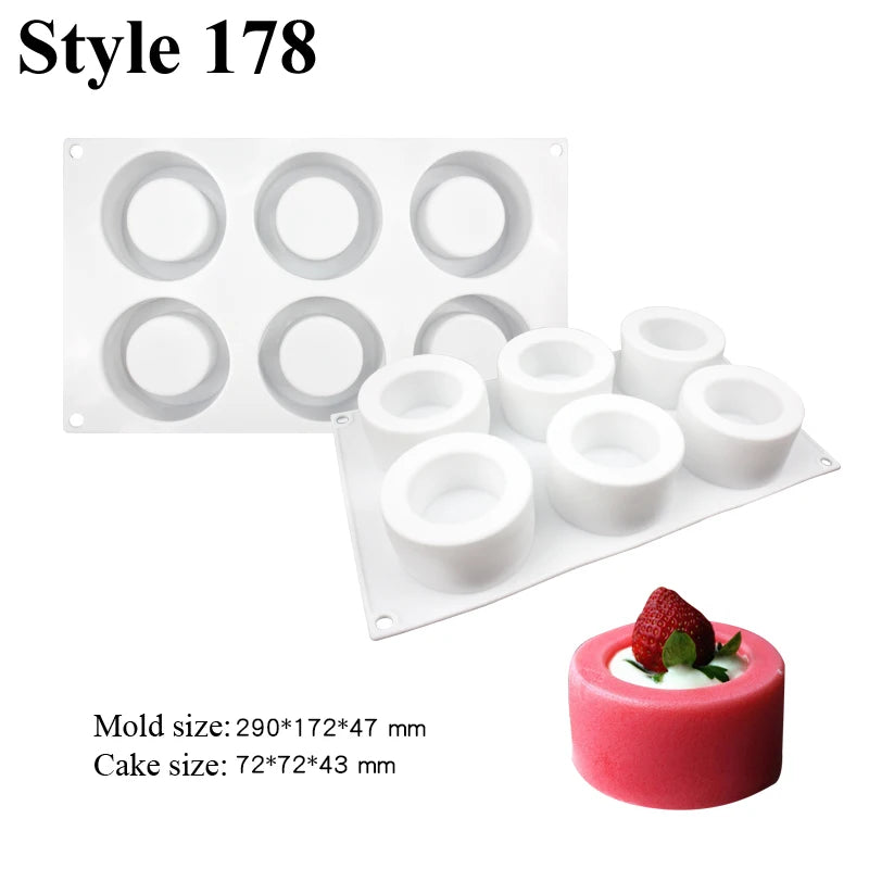 SHENHONG Non Stick Cake Molds Silicone Cake Moulds Pastry Baking Tools Food Grade French Mousse Dessert Form Kitchen Bakeware