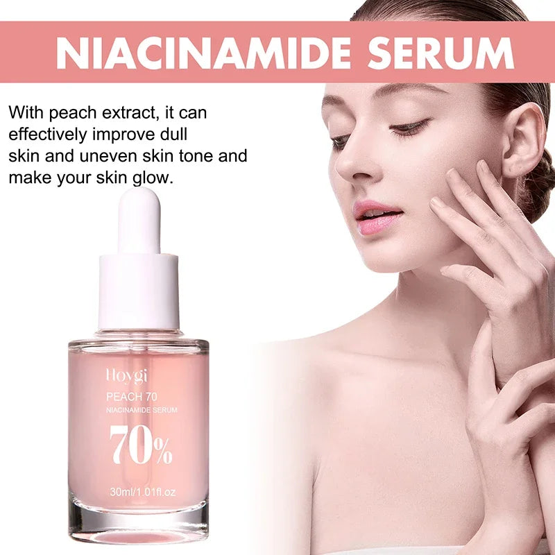 30ml Peach 70% Niacinamide Serum Moisturizing Prevent Dryness Facial Essential Oil Increasing Elasticity Smooth Soften Skin Care