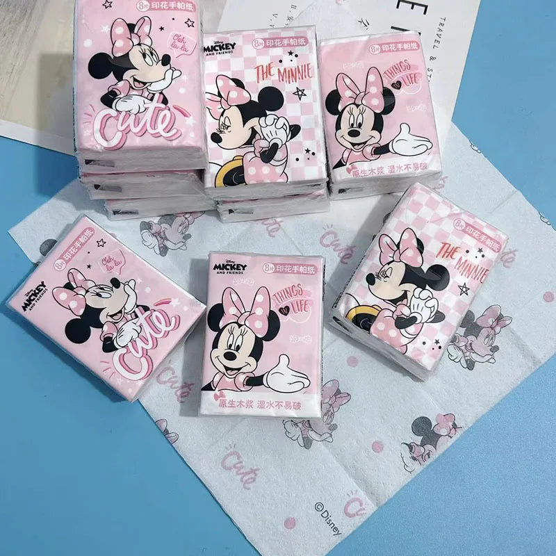 Kawaii Hello Kitty Handkerchief Paper Cartoon Sanrio Pochacco Kitty Printed Napkins Portable Small Pocket Tissues Facial Paper