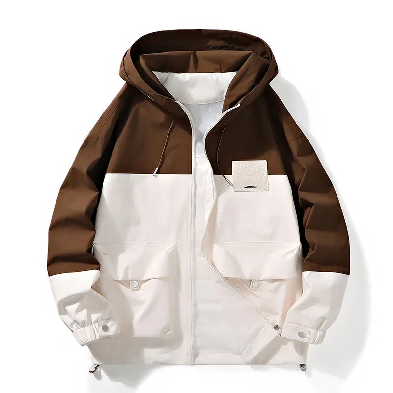 Autumn Men's Trendy Hooded Jacket Casual Versatile Fashion Top Cloth For Spring Autumn Seasons