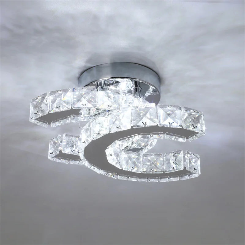 Modern K9 Crystal Chandelier Led For Dining Room Stainless Steel Ceiling Lamp Light Fixture Kitchen Lustres Luminaire Pendant