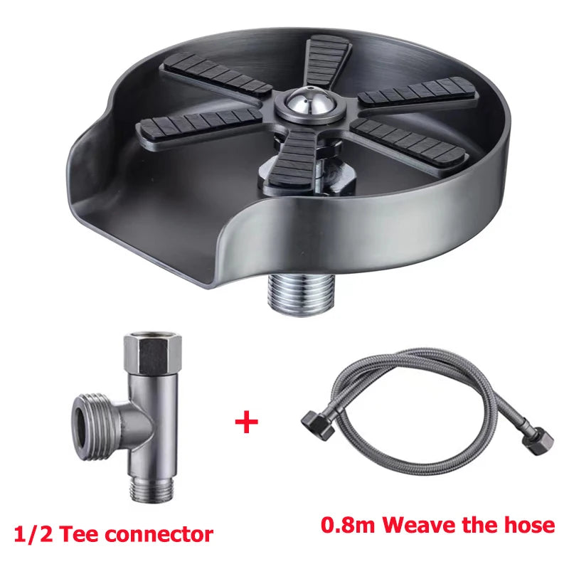 New Stainless Steel Cup Washer Glass Cleaner Bottle Washer Cup Cleaner for Kitchen Sink Restaurant Home Cafes