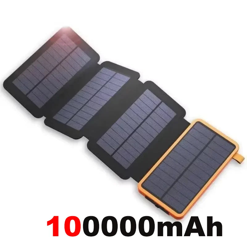 200000mAh Portable Solar Power Bank USB Super Fast Charging Folding Solar Panels Outdoor Camping Waterproof Sun Power For iPhone
