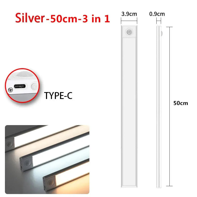 10-60cm LED Ultra Thin Lights Motion Sensor night light Wireless Under Cabinet Lights For Kitchen Closet Cabinet Lighting