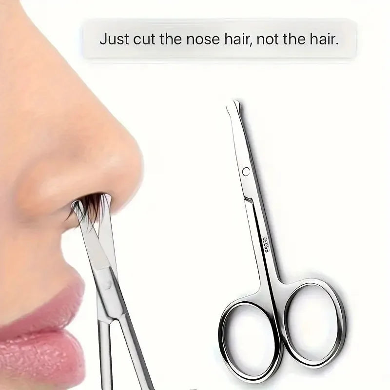 Stainless Steel Eyebrow Scissors Facial Hair Small Grooming Scissors - Eyebrow, Nose Hair & Beard Trimming Scissors For Men And