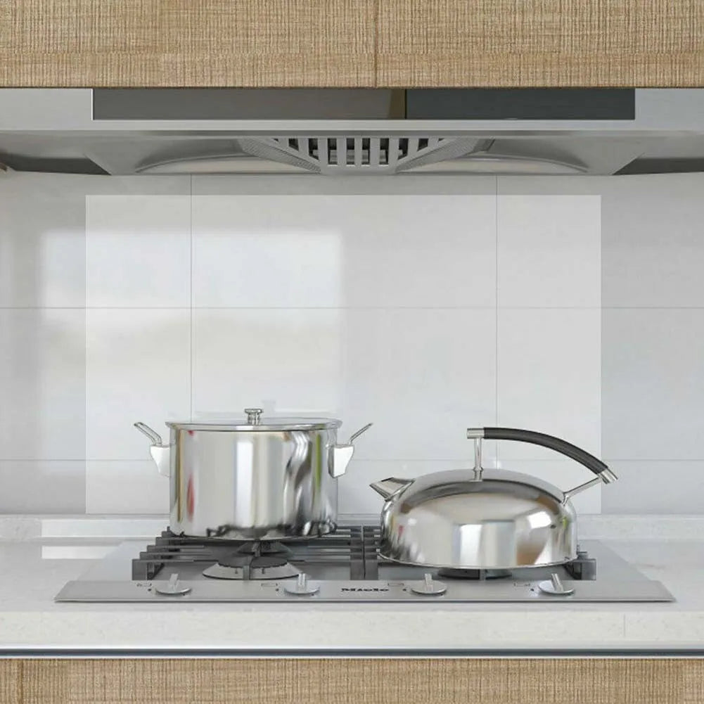 60x300cm Transparent Kitchen Oil-proof Wall Sticker Heat-resistant Self-Adhesive Film Covering Removable Protective Film Shelf