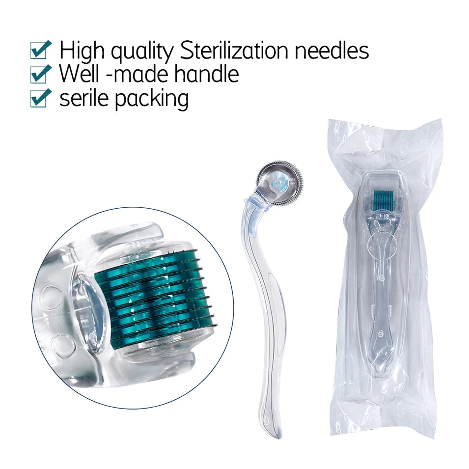 Professional 540 Needles Derma Roller Micro Face Roll Tool For Skin Facial Beauty Hair Beard Scalp Micro Needle Face Roller