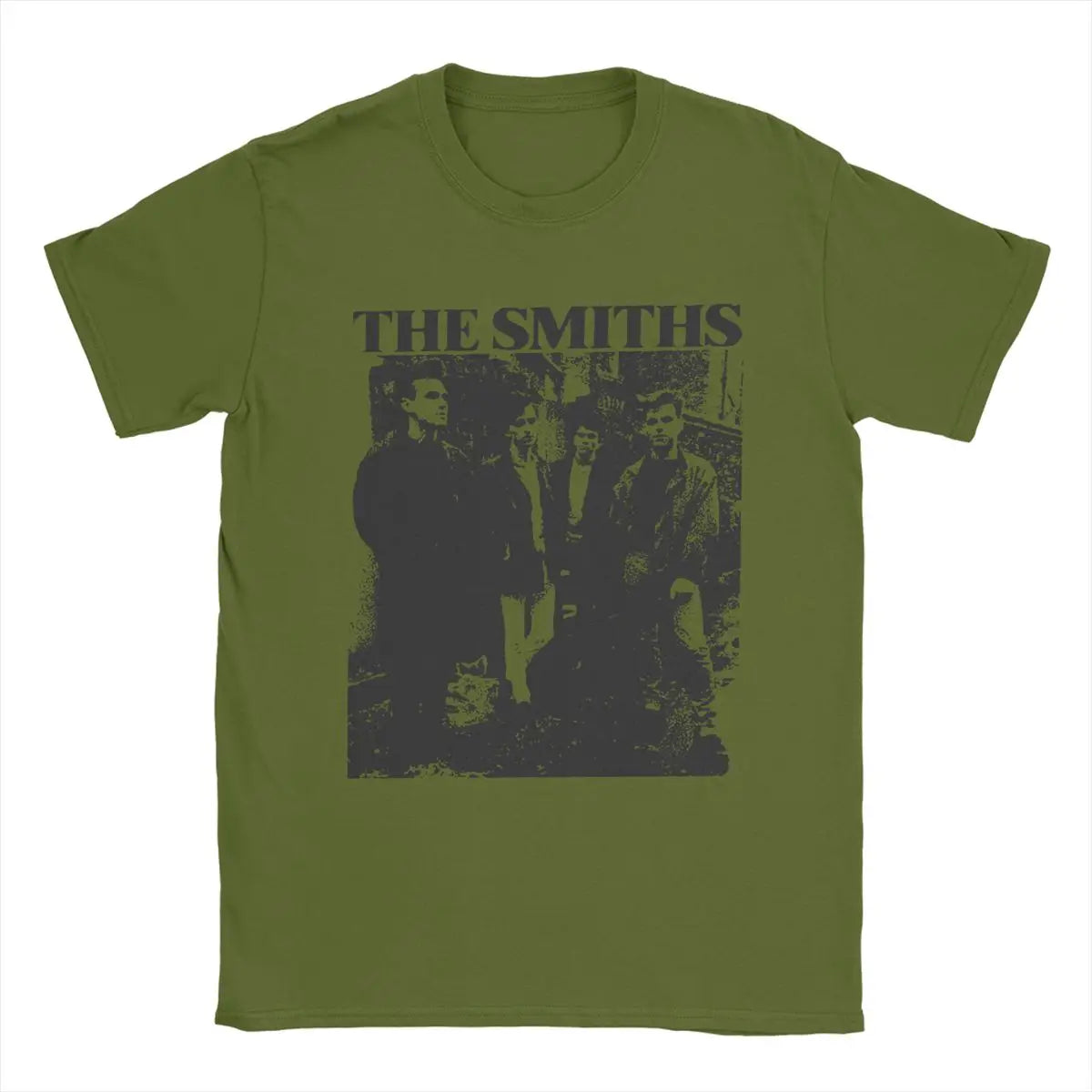 The Smiths Vintage Pencil Drawing Style T-Shirt for Men Music Casual Pure Cotton Tee Shirt O Sleeve T Shirt Printing Clothing
