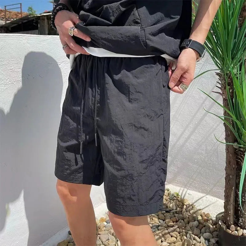 Summer Cargo Style Set Men's Casual Hooded Solid Short Sleeve T-shirt Shorts Loose Fashion High Quality Handsome Sweatshirt Suit