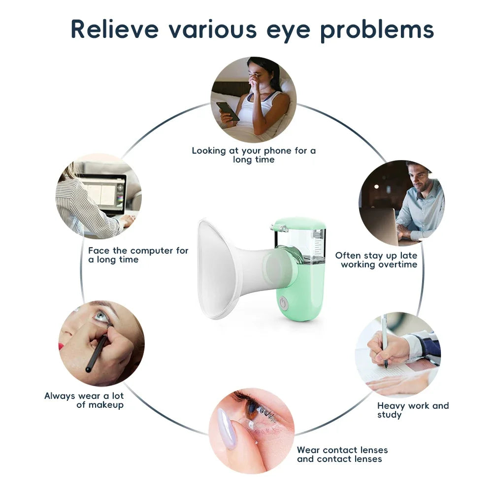 Eye Massager Nano Spray Eye Care Machine Mist Heating for Puffy and Dry Eyes Dark Circles Eye Strain Eye Care Massager