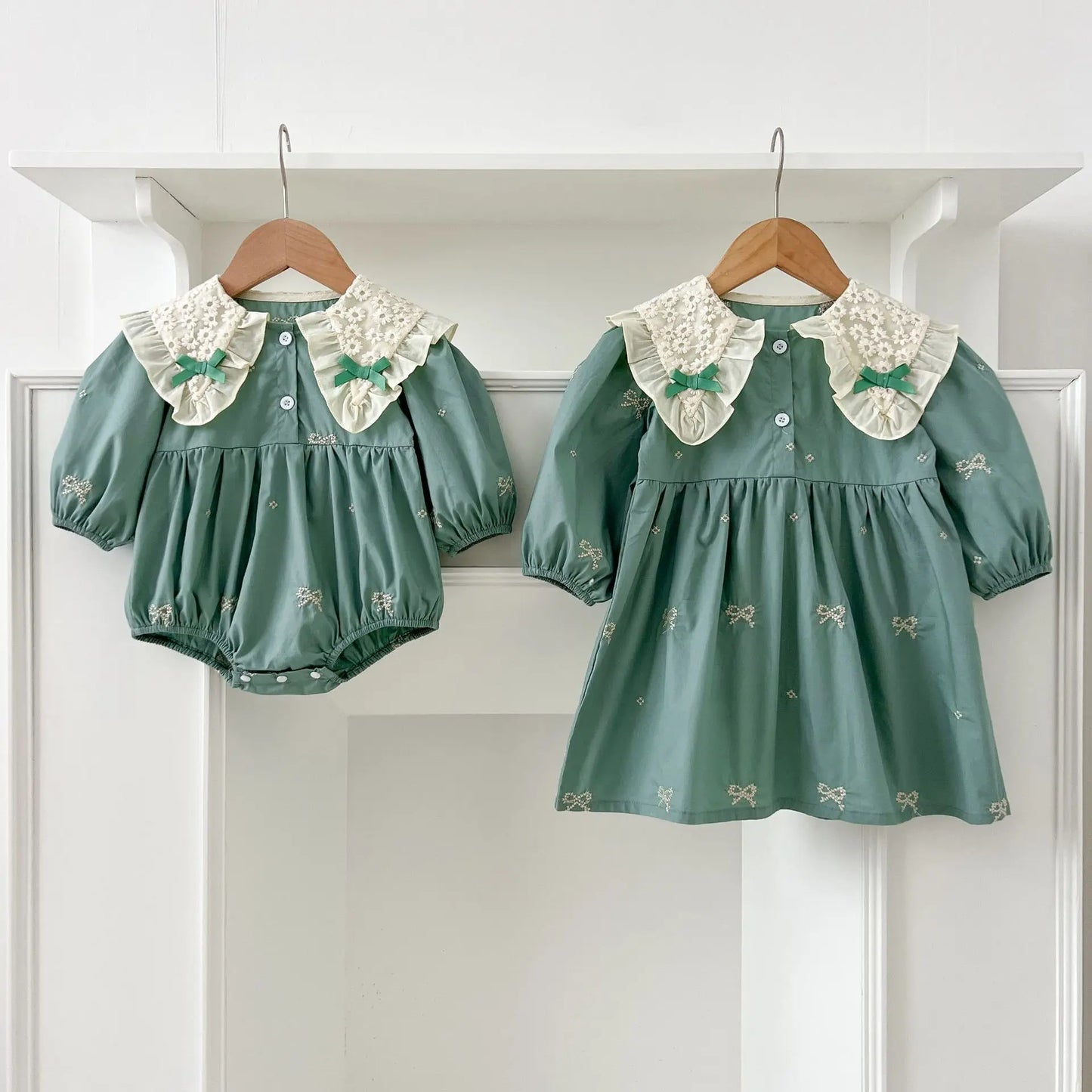 1-6Y Baby Girl Clothing Lace Autumn Casual Dresses Children Fashion Embroidery Sweet Princess Dress Long Sleeve Kids Party Dress