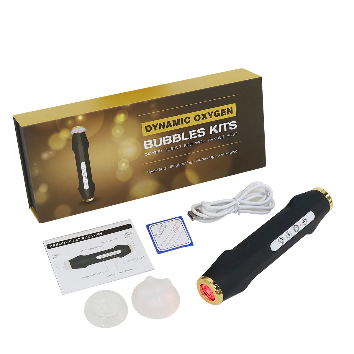 NEWGAGA Portable CO2 Oxygen Bubble Pen Rechargeable Facial Cleaning Machine Serum Input Pen Anti-aging Skin Care Beauty Device