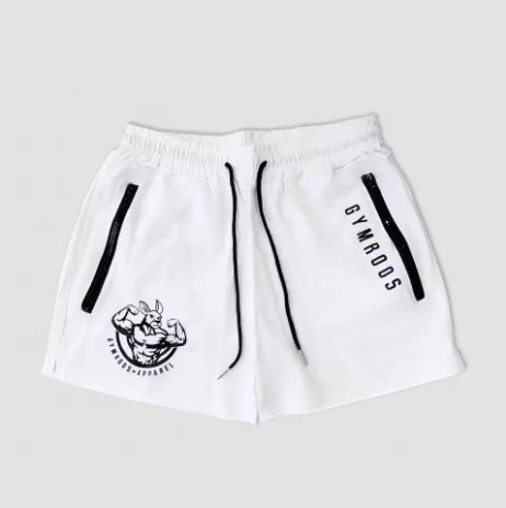 Sports Woven Quick Drying Three-Point Shorts Men's Fitness Tide Brand Slim Zipper Pocket Tide Brand Running Training Pants