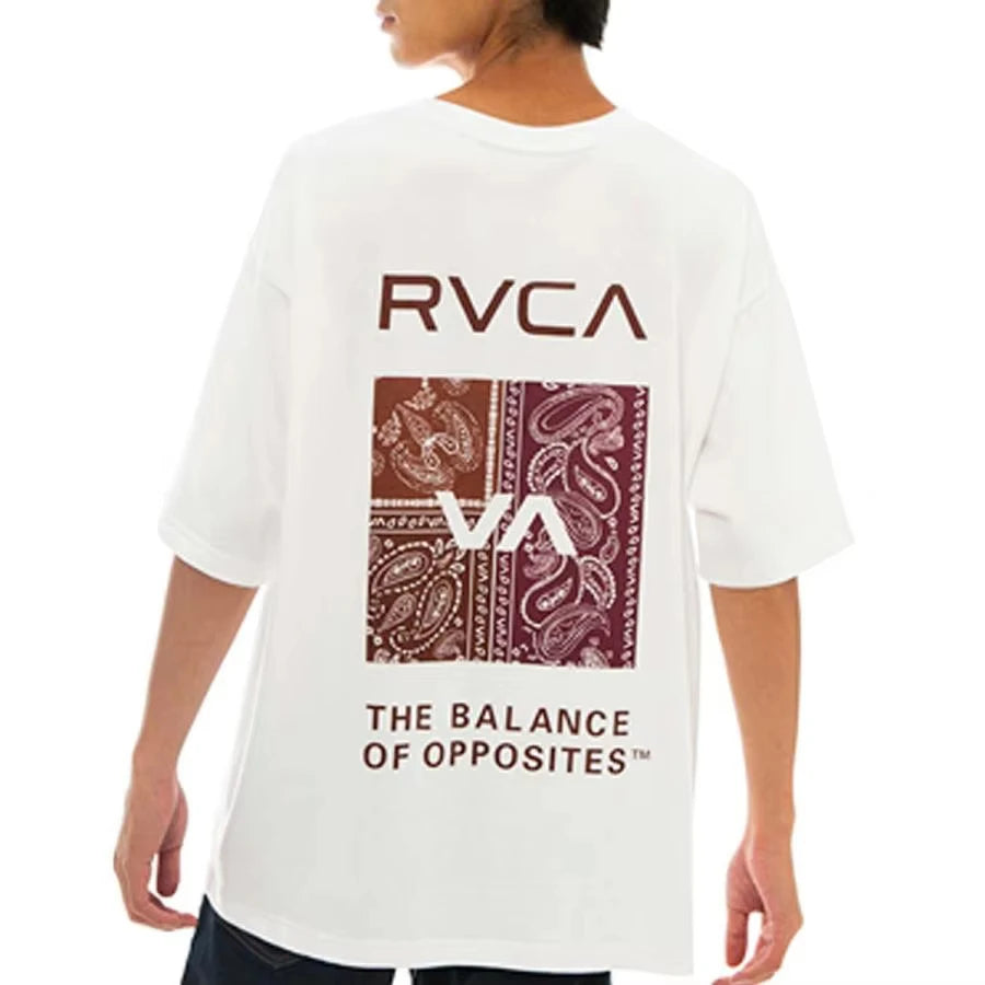25 Summer New Dayline RVCA Surfboard Street Personality With Big Print Round Neck All Cotton Short Sleeve T-shirt Behind