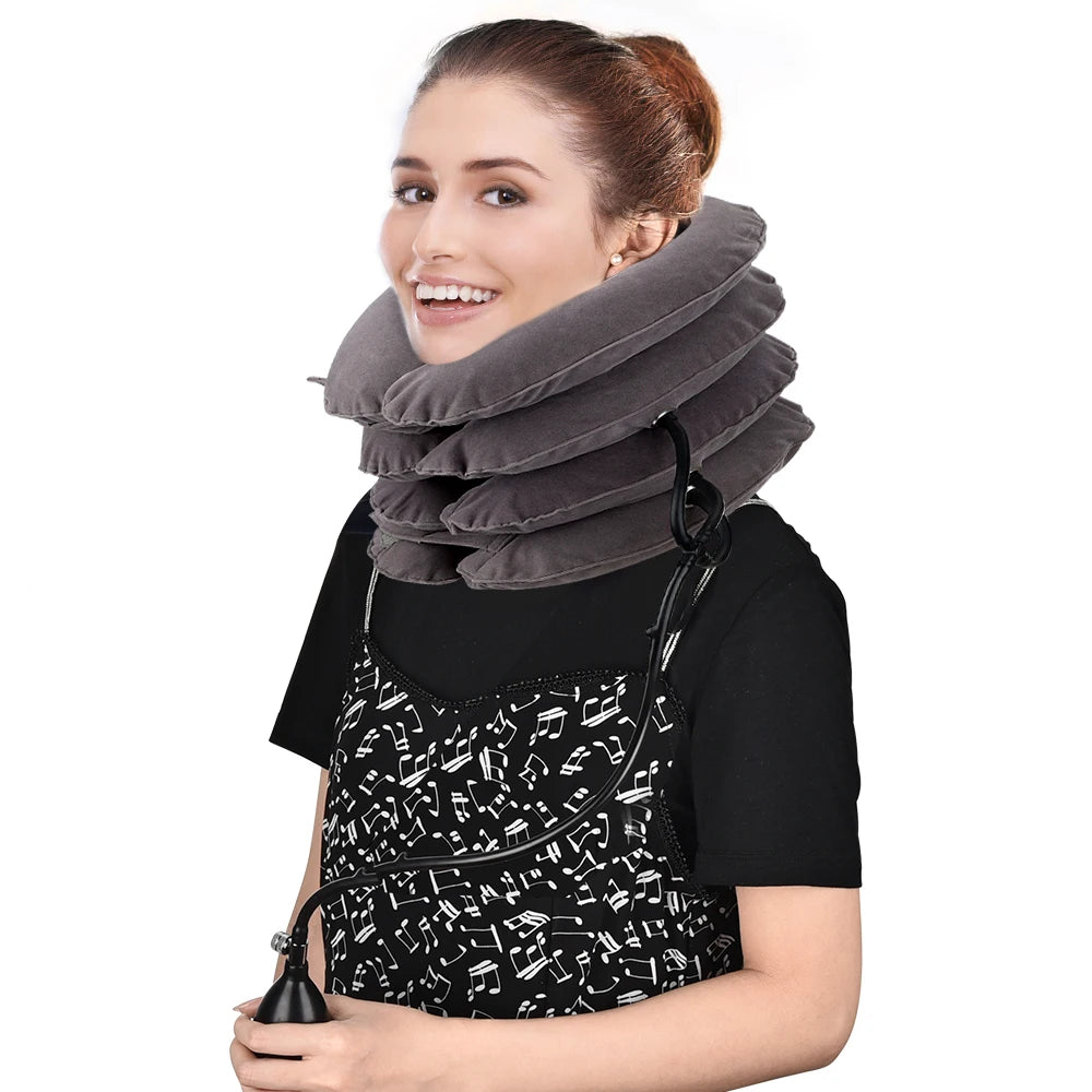 Dropshipping Inflatable Cervical Retractor Neck Massager Air Cervical Traction Neck Stretching Brace Soft Neck Cervical