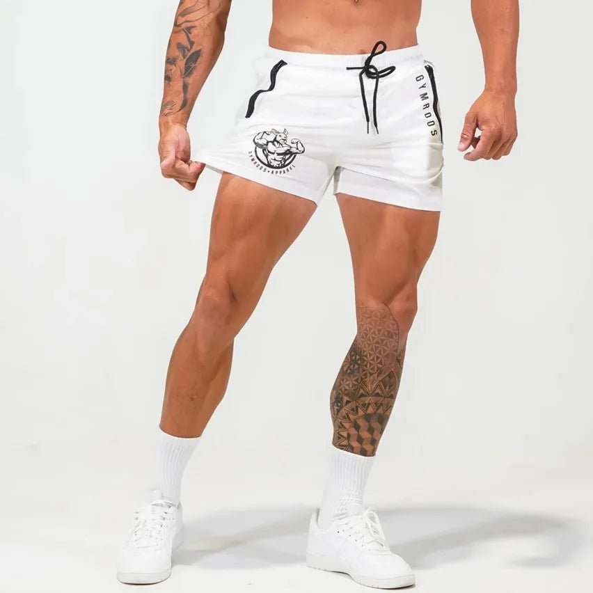 Sports Woven Quick Drying Three-Point Shorts Men's Fitness Tide Brand Slim Zipper Pocket Tide Brand Running Training Pants