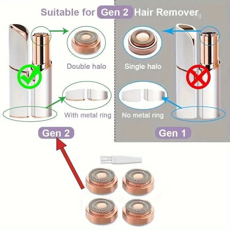 Facial Hair remover replacement heads for Flawless Finishing Touch facial Hair removal tool for Women As Seen On 4-6 Coun
