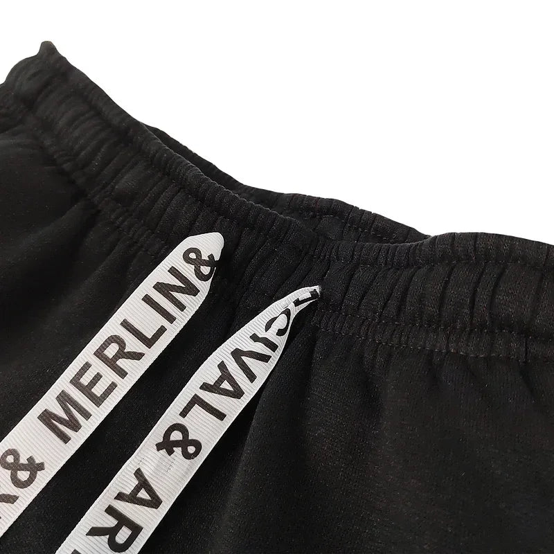 Mens Sweatpants Fashion Casual Print High Quality Black White Versatile Tracksuit Trousers Outdoors Fitness Sport Jogging Pants