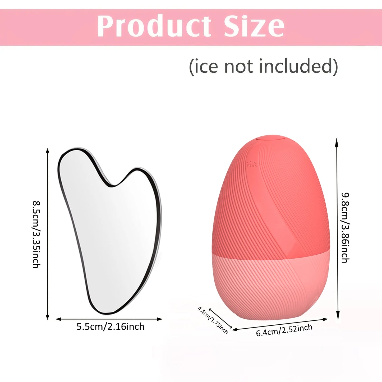Ice Face Roller & Stainless Steel Gua Sha Tool Set, Facial Massager Ice Roller Skin Care Tool Beauty Set Lifting Contouring Tool