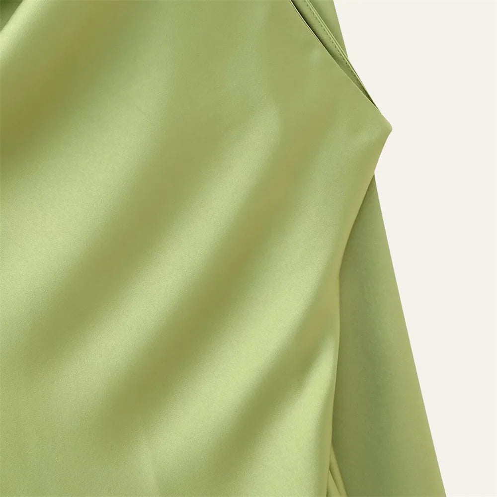 VEITCHE Elegant Women's Soft Silk Satin Long Dress Halter Backless Sleeveless Ribbon Maxi Dresses 2025 Summer Lady Party Gowns