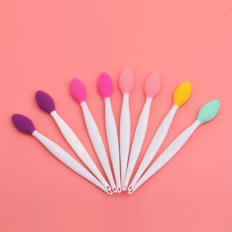 Skin Care Lip Exfoliating Facial Cleansing Face Scrub Nose Clean Brush Blackhead Remove Silicone Double-Sided Skin Care Tool