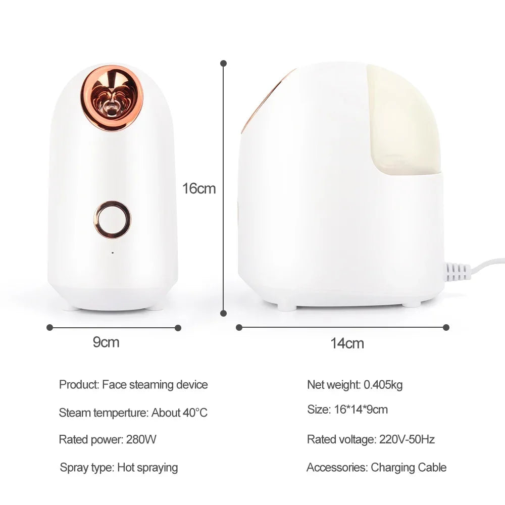 Face Steamer Humidifier Hot & Cold Nano Mist Sprayer SPA Facial Nebulizer Steamer Moisturizing Beauty Device Face Skin Care