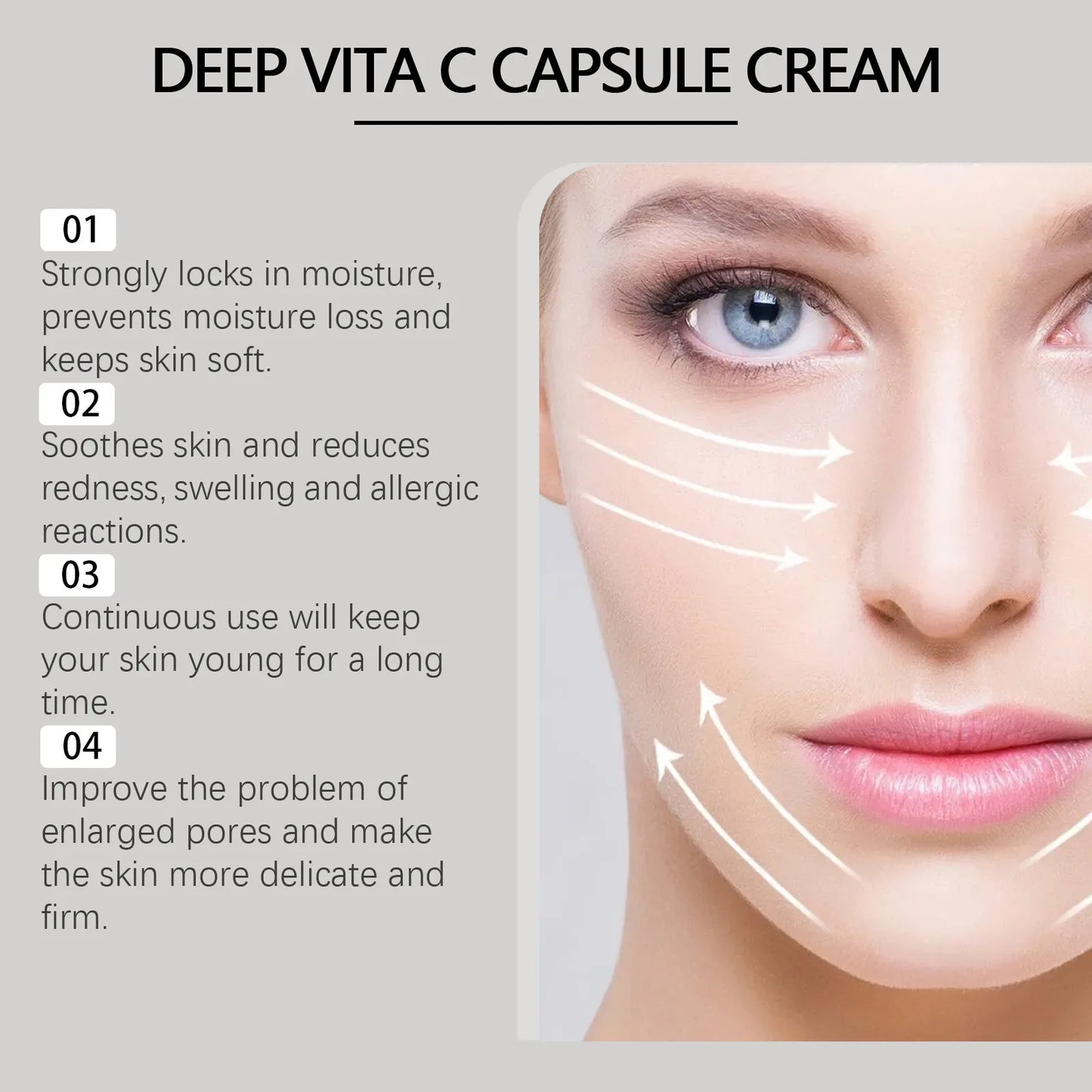 Vitamin C Capsules Facial Moisturizing Cream Melanin Removal Rejuvenate Skin Lightening Wrinkles Remover Brightening Face Cream