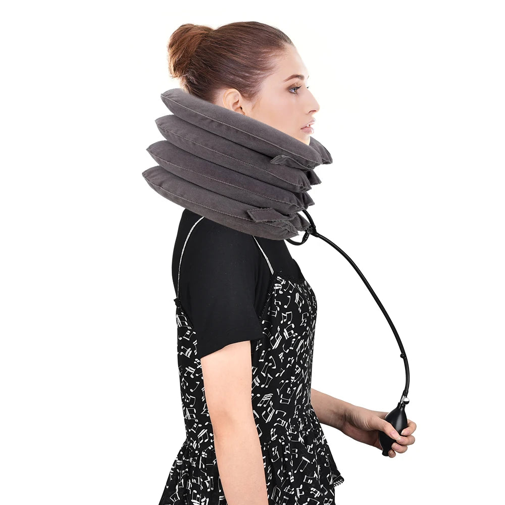 Dropshipping Inflatable Cervical Retractor Neck Massager Air Cervical Traction Neck Stretching Brace Soft Neck Cervical