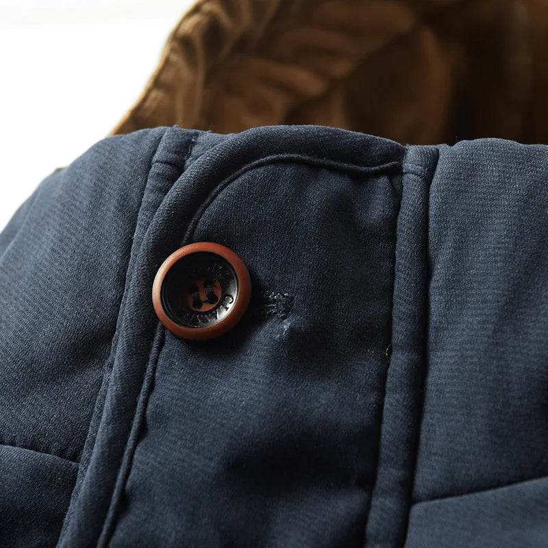 Thick Warm Coat Long Thick Fleece Hooded Waterproof Parkas Jacket Coat Winter New Men Outwear Fashion Pockets Parka Jackets mens