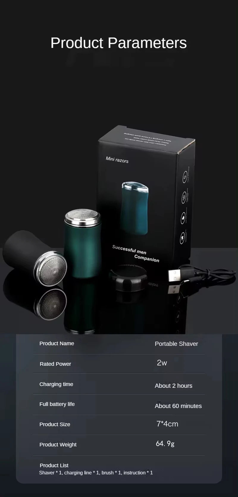 Hot Selling High-Quality Men'S Shavers Men'S Facial And Beard Care Tools Portable Usb Rechargeable Electric Shavers
