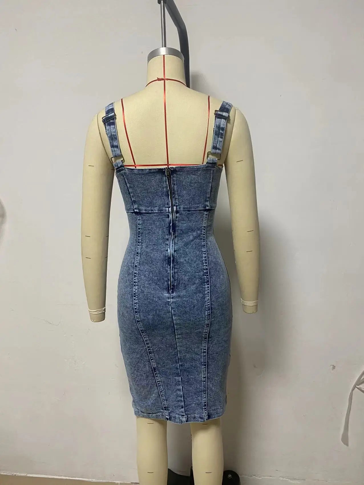 Sexy Slim Tube Top Denim Dresses Women Fashion Package Hip Bodycon Slit Denim Dress Female Trendy Streetwear Vestidos Summer New