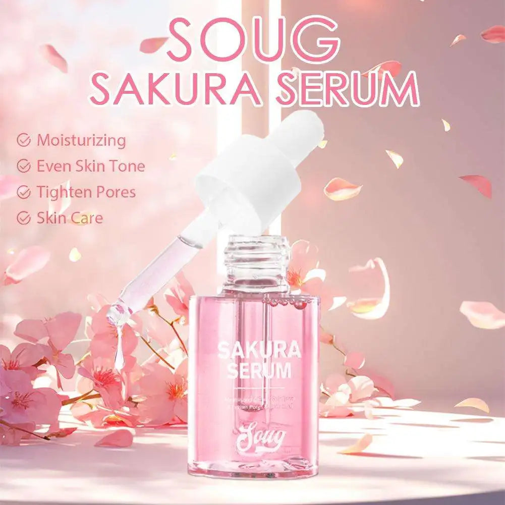 Niacinamide Sakura Serum Face Essence Deep Cleansing Moisturizing Dry Skin Shrink Pores Beauty Facial Skin Care Products 2/1pcs