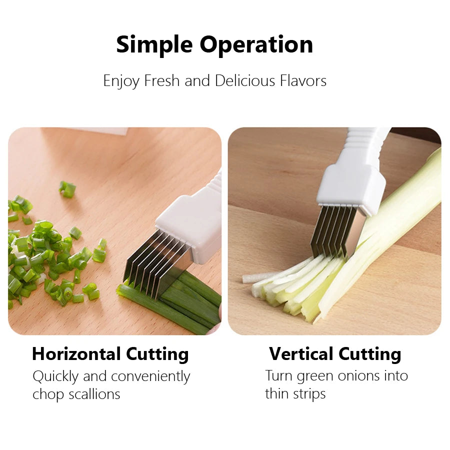 Kitchen Green Spring Onion Slicer, Vegetable Chopper, Slicing Tool for Onion Strips